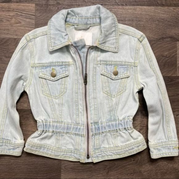 GB Girls Light Blue Jean Jacket Denim Peplum Design $44 - Picture 2 of 6